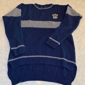Harry Potter Ravenclaw Quidditch Sweater Blue Grey 100% Lambswool Size Large